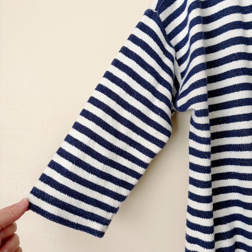 Vineyard Vines | Terry Cloth Above Knee Dress Nautical Striped Navy White Large - Picture 4 of 9